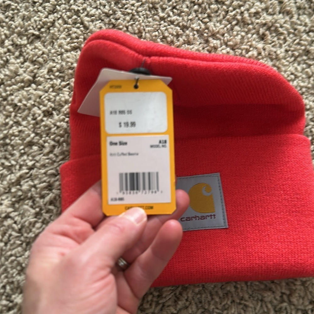 New men’s /women’s Carhartt CB8992 Knit Beanie red winter hat Colors red - Picture 2 of 4